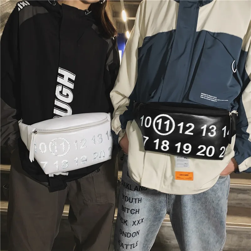 

Popular Brand Fashion Reflective with Numbers Wallet Women's Korean-style Couples Versatile Casual Chest Pack Men's Large Capaci