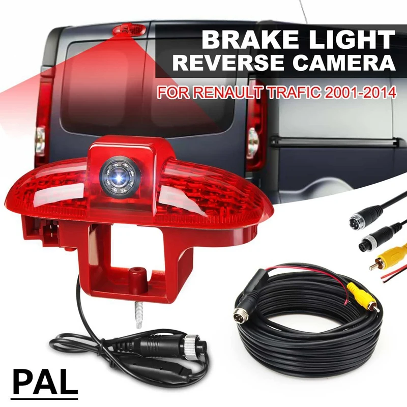 Best Deal PAL System Car Brake Light Camera High-Position Brake Light LED Reversing Camera for Renault Trafic 2001 - 2014