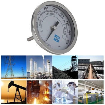 

3" BBQ Smoker Pit Thermometer Gas Charcoal Grill Lid Stainless Steel Heavy Duty Analog Temperature Gauge 1/2" NPT Thread 19QB