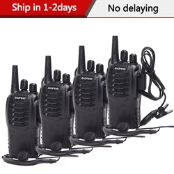 Baofeng  Lot de 2 ou 4 talkies walkies UHF, radio bidirectionnelle BF 8885, radio portable 8885, émetteur récepteur et casque d'écouteurs, 