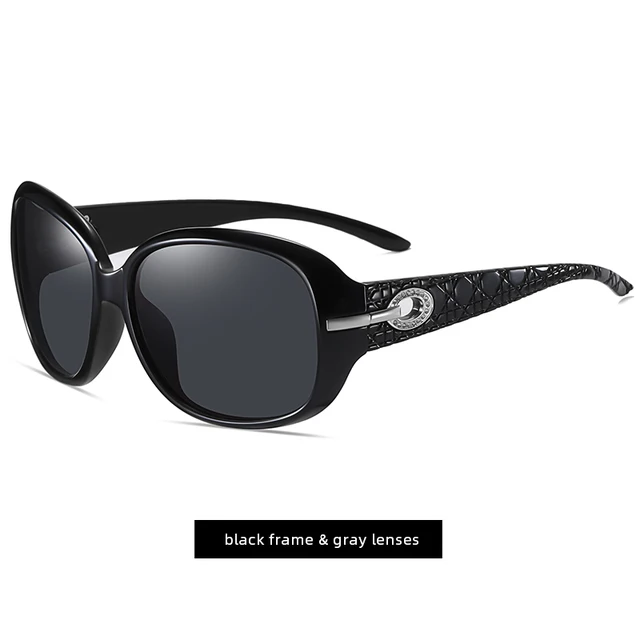 High Quality Elegant Women Polarized Sunglasses Brand Designer Sun Glasses UV400 Square Vintage Sunglass Shades Oculos Gafas gray