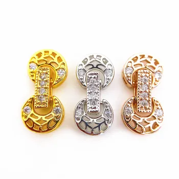 

Copper Clasps 18K Gold plated DIY Pearls Jewelry Fittings Fastener Connector Clasps For DIY Gems Pearls Necklace Bracelet Clasp