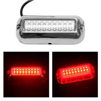 

Underwater Pontoon Marine Boat Transom Lights 27LED Red Light 50W Stainless Steel Boat Transom Light