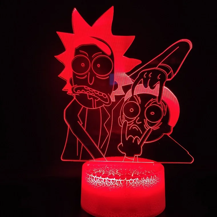  3D Lamp Famous Cartoon Rick and Morty Bedroom Decoration Best Present for Teenager Color Changing L - 4000096764378