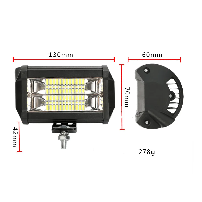 Новые автомобильные огни трансграничной для 5 дюймов led двухрядные длинная полоса внедорожная крыша 72 Вт светодиодный свет работы