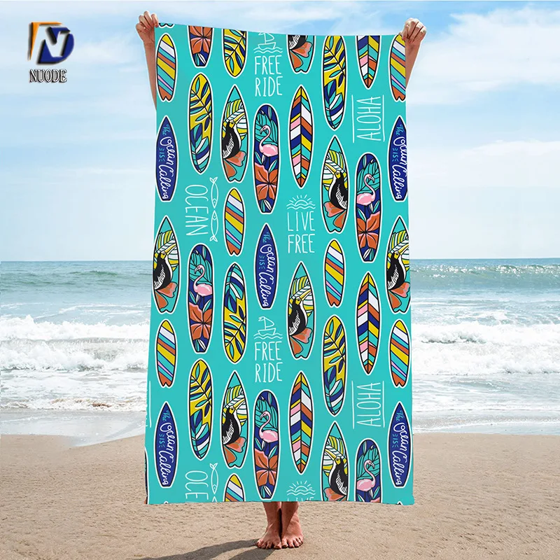 

Outdoor Swimming Sunscreen Shawl Microfiber Can Be Worn Large Bath Towel Fashion Quick-dry Printed Beach Towel Woman Man