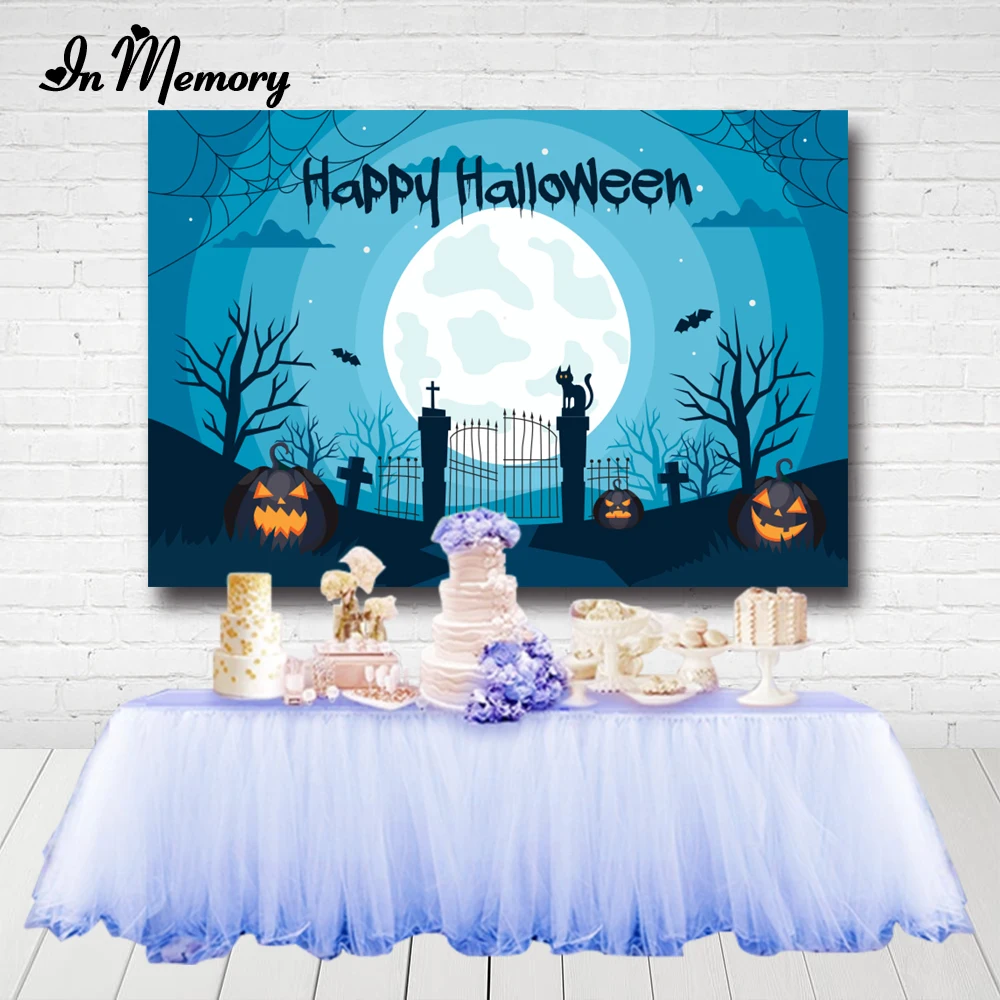 InMemory 7x5 футов крик ночь Хэллоуин день фотографии фоны Луна кладбище Тыква для