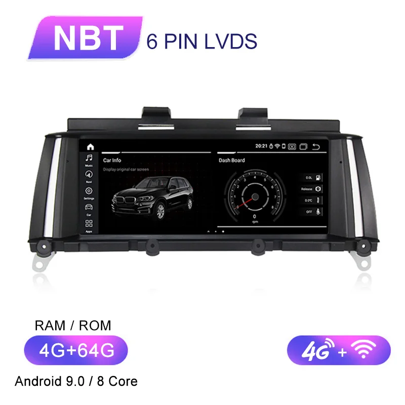 MEKEDE ips экран 4 Гб+ 32 ГБ android 9,0 автомобильный DVD мультимедийный плеер для BMW X3 F25 2010-2013 Оригинальная CIC/NBT система gps навигация - Цвет: 8core NBT