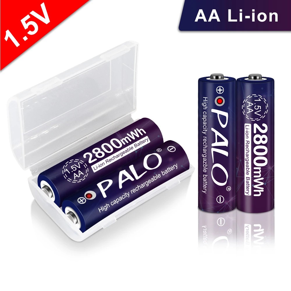 Palo Aa Battery 1 5v Aa Rechargeable Battery Stable Voltage 2800mwh 1 5v Lithium Li Ion Aa Batteries For Clock Toys Flashlight Rechargeable Batteries Aliexpress