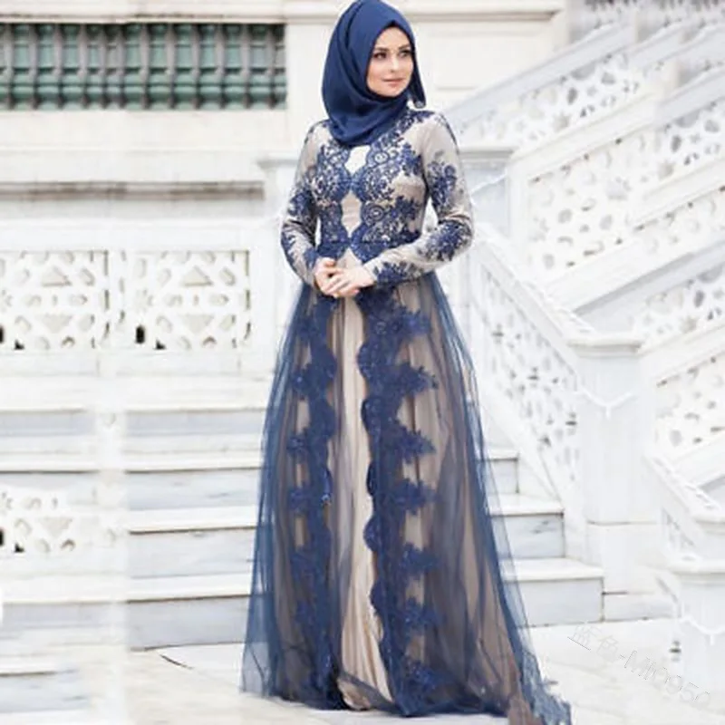 

Abaya Fashion Muslim Women's Dress Turkish Arabian Double Lace Dress Mosque Dress Islamic Feralas Bayan Conservative Long Dress