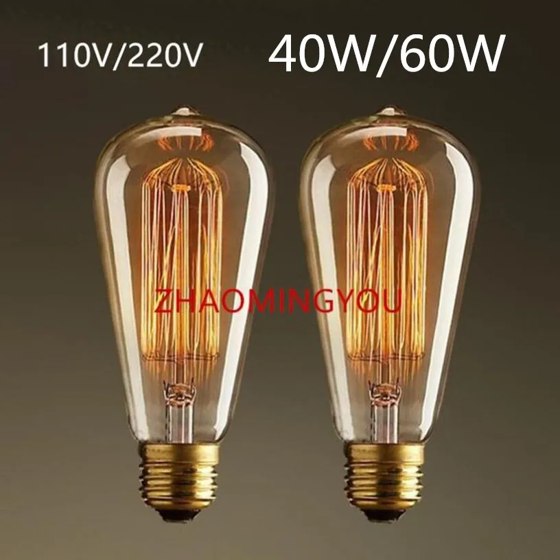 Лампа накаливания ZHAO edison ST64 E27 Эдисона 40 Вт 60 110 В/220 В энергосберегающие лампы |