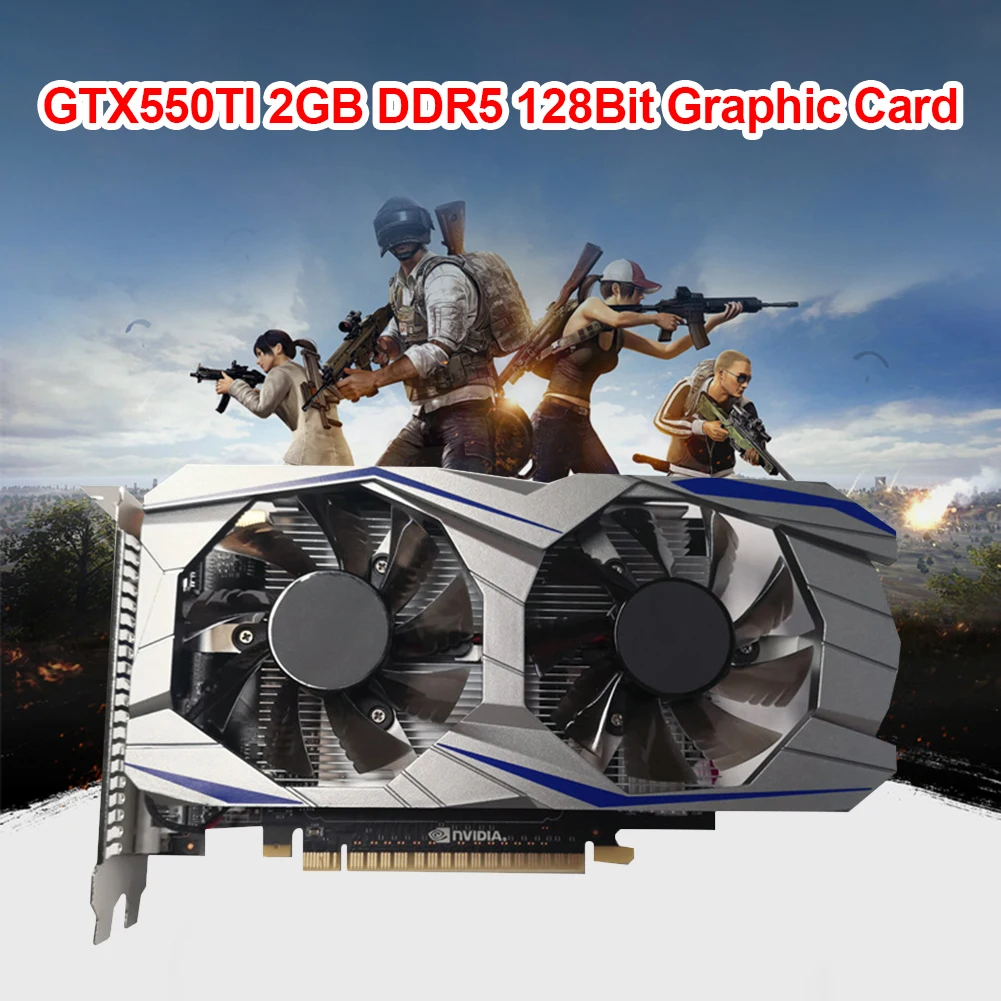 external graphics card for pc GTX550TI Computer Graphics Cards 2GB 128Bit DDR5 HDMI-Compatible VGA Gaming Video Card with Dual Cooling Fan good video card for gaming pc