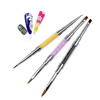 

New 1pcs Professional Acrylic UV Gel Crystal Rhinestone Flat Painting Drawing Lines Brush Pen Salon DIY Nail Tools