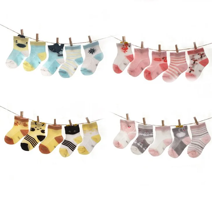 

Spring And Summer Thin Mesh Cotton Socks CHILDREN'S Socks Tube Cartoon Children's Socks Men And Women Baby Socks