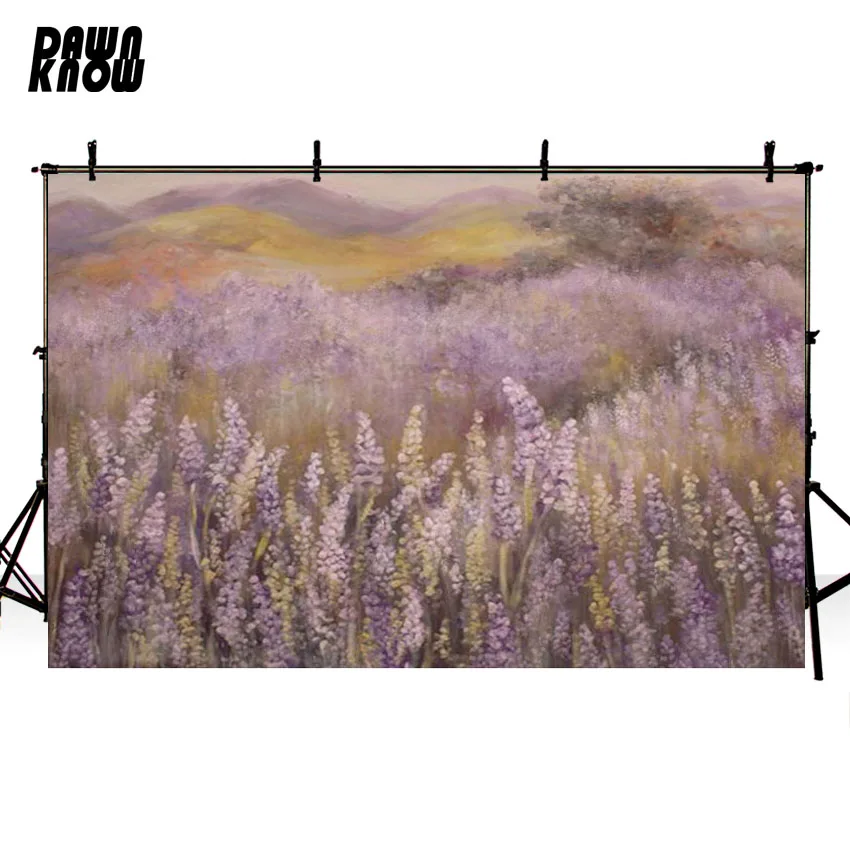

DAWNKNOW Lavender Vinyl Photography Background For Baby Oil Painting Photo Shoot Backdrop For Birthday Party Photo Studio G904
