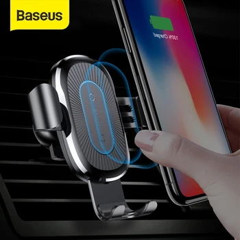 

Baseus Qi Wireless Car Charger Gravity Car Phone Holder 10W Fast Charging Stand Auto Air Outlet Stand Support For iPhone Samsung