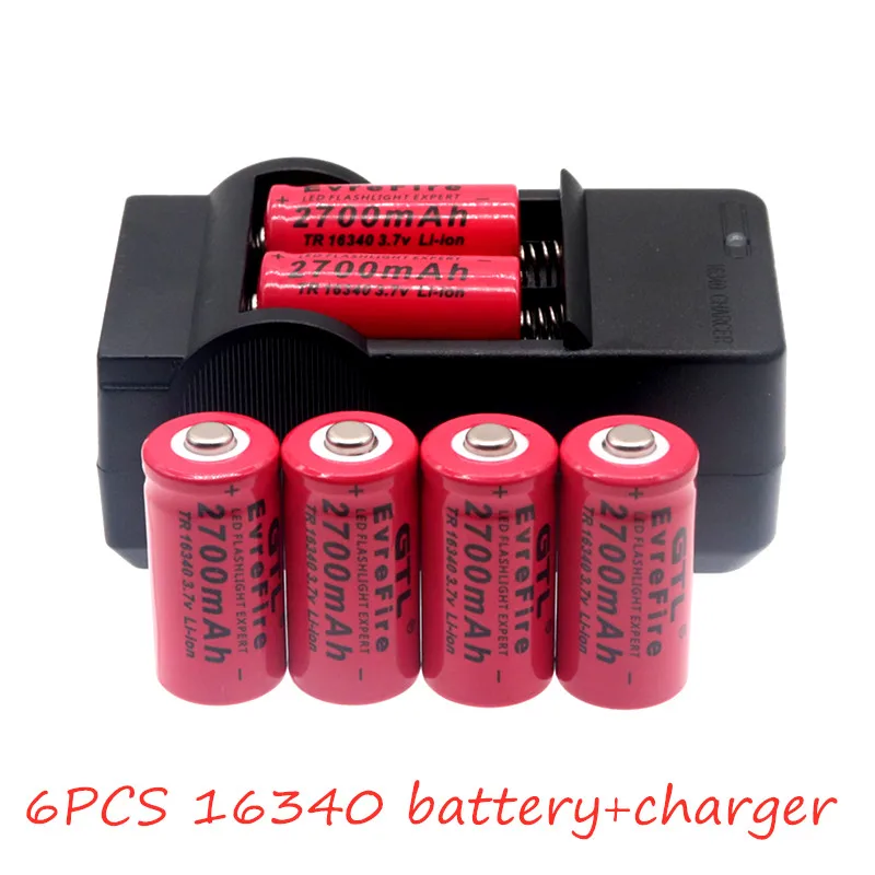 2700mAh перезаряжаемый 3,7 V литий-ионные 16340 батареи CR123A аккумулятор для светодиодного фонарика путешествия настенное зарядное устройство для 16340 батареи - Цвет: Красный