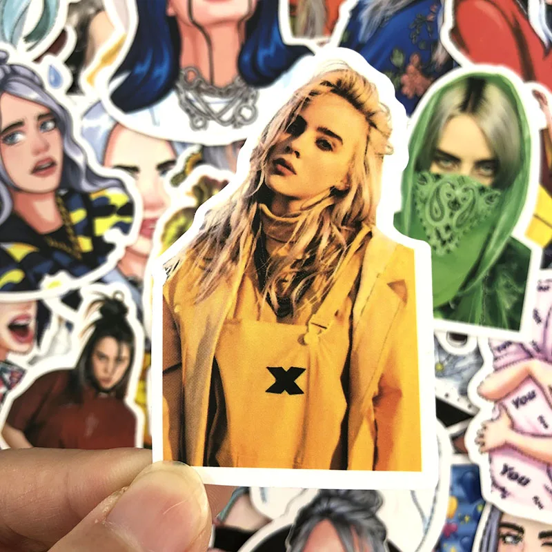 50 шт./упак. Billie Eilish граффити наклейки рок-певец для багажа мотоцикла ноутбук скейтборд Adesivos телефон наклейки автомобиля