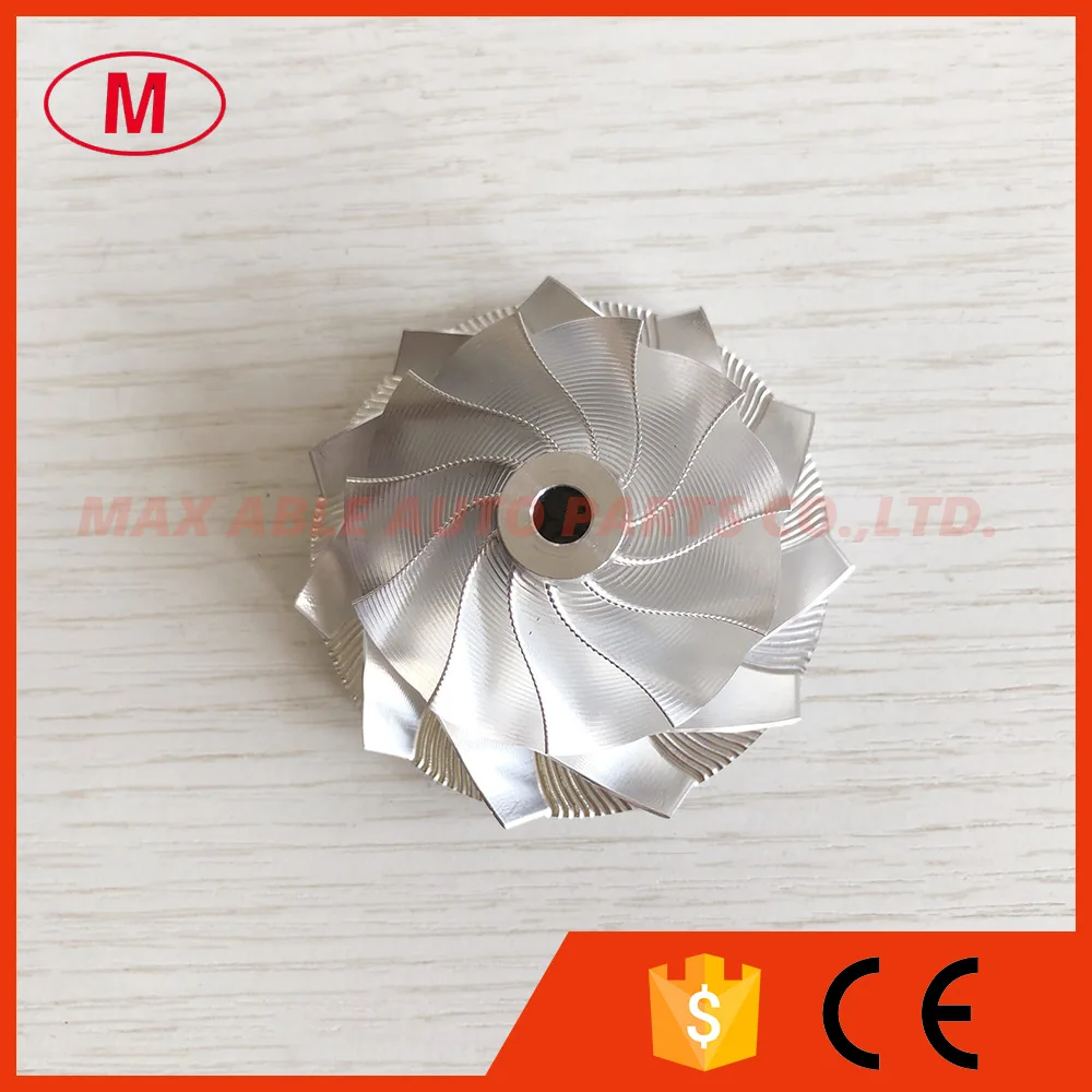 GTA15-25 41.55/56.03mm 11+0 blades 737689-0002 point milling/snake curve high performance turbo billet/milling compressor wheel |