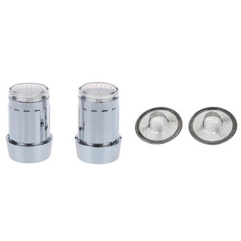 

2 Pcs 7 RGB Colors Automatic Change LED Light Water Stream Faucet Tap & 2 Pcs Stainless Steel Mesh Sink Strainer 7cm
