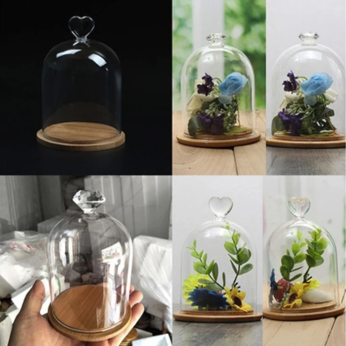 Rose Glass Cover Bird Gift Creative Preserved Fresh Flower Floral Decor Multi-Pattern Bear Wedding Festival Home Prop