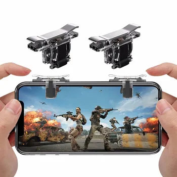 

T10S PUBG Controller Game Gamepad Joystick L1 R1 Metal Trigger Button Free Fire Shooting Gamepad For iPhone Android Mobile Phone