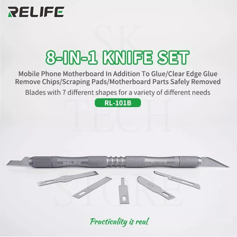 RELIFE RL-101B Набор ножей для удаления клея материнская плата IC ремонтный нож cpu нож A8 A9 A10 A11 A12 инструмент для разборки чипов