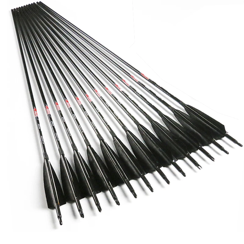 

Linkboy Archery Spine 300 340 400 500 600 ID 6.2mm Carbon Arrows Shaft Turkey Vanes Nocks Compound Recurve Bow Longbow Hunting