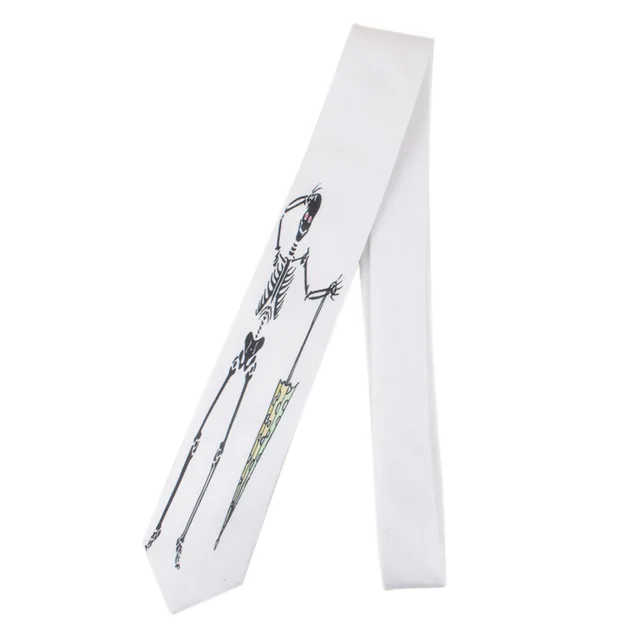 Men's Printed Tie Casual Banquet Suit Shirt Accessories Yarn-dyed Polyester Silk White Fine Novelty Landscape Painting Necktie 211087