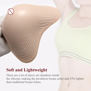 

KUMIHO B CUP Mastectomy Prosthesis Breast Form Fake Boobs Bra Insert Pad Silicone Breast Forms with Membrane Temperature Control