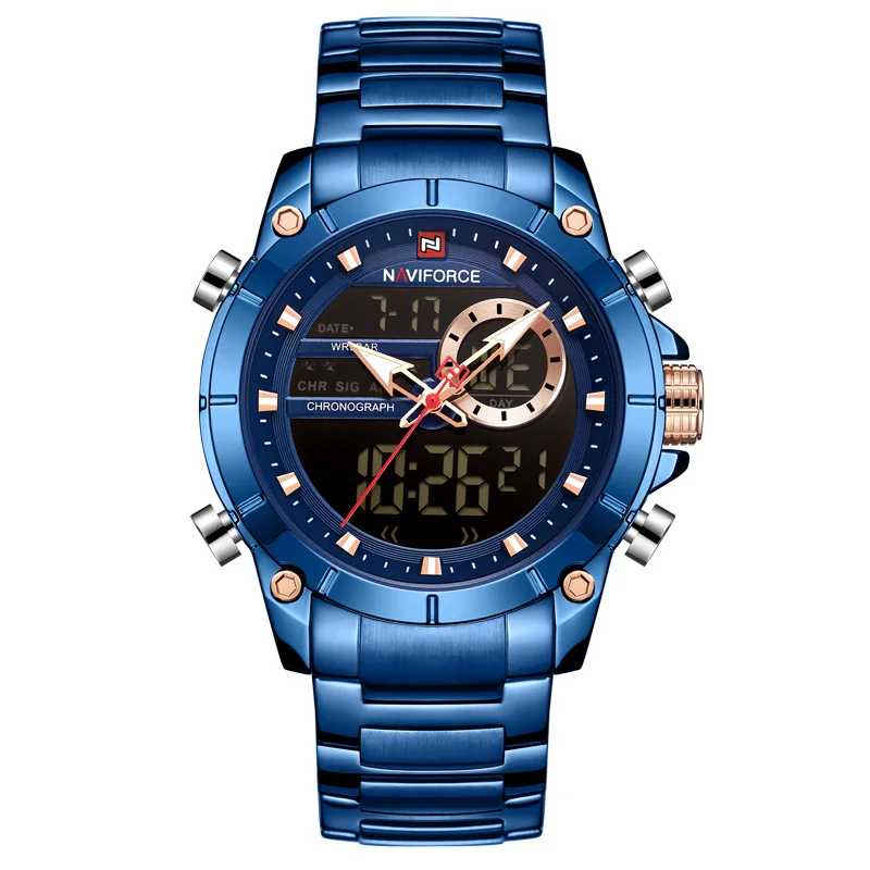 BEBE Новинка NAVIFORCE Топ люксовый бренд мужские часы кварцевые мужские часы дизайн спортивные часы водонепроницаемые наручные часы из нержавеющей стали Reloj Hombre - Цвет: BEBE
