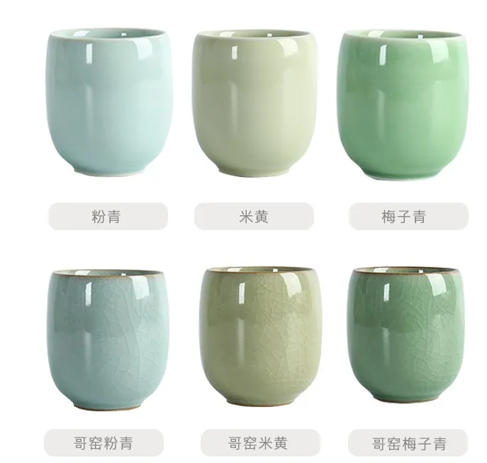 Longquan Celadon 6 шт чайный набор для подарка керамическая чайная чашка для воды шестицветные чашки