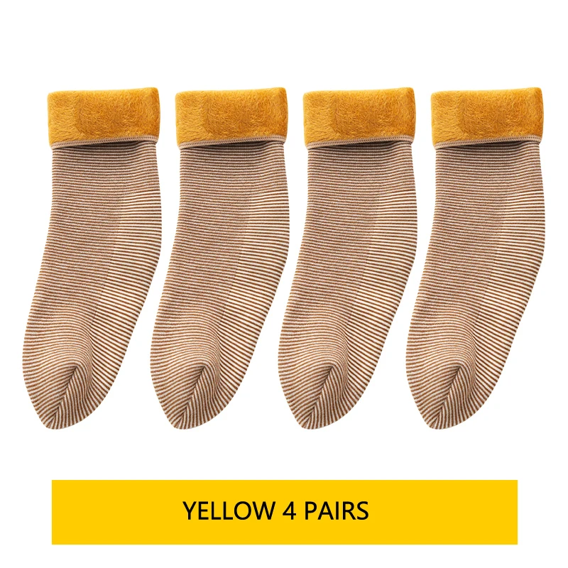Ginger 4 Pairs Японские осенне-зимние длинные хлопковые носки женские высокие носки осенние и зимние плюшевые теплые носки корейские женские носки-тапочки 4 пары - Цвет: Ginger 4 Pairs