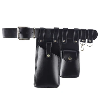 

AUAU-Pu Black Buckle Mini-Bag Personality Long Belt Women Fashion Tied All-Match