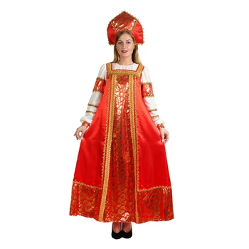 

Russian folk costume "Lyubavushka", dress, kokoshnik, satin, size 48, height 170 cm