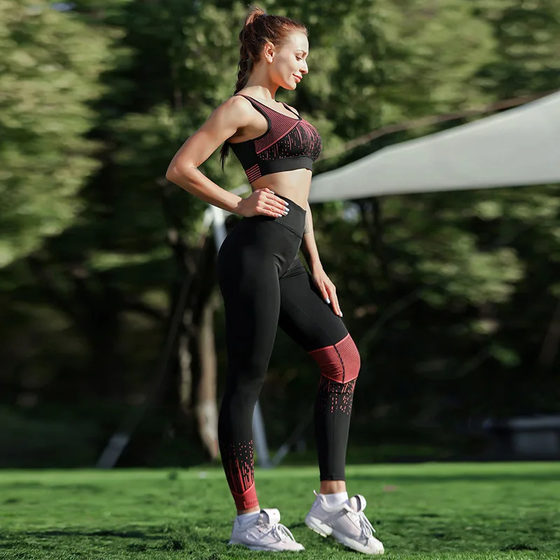 

Yoga Set Women Fitness Clothing Seamless Sports Cropped Top Yoga Leggings Gym Set Sport Suit Sportswear Workout Tracksuit Femme