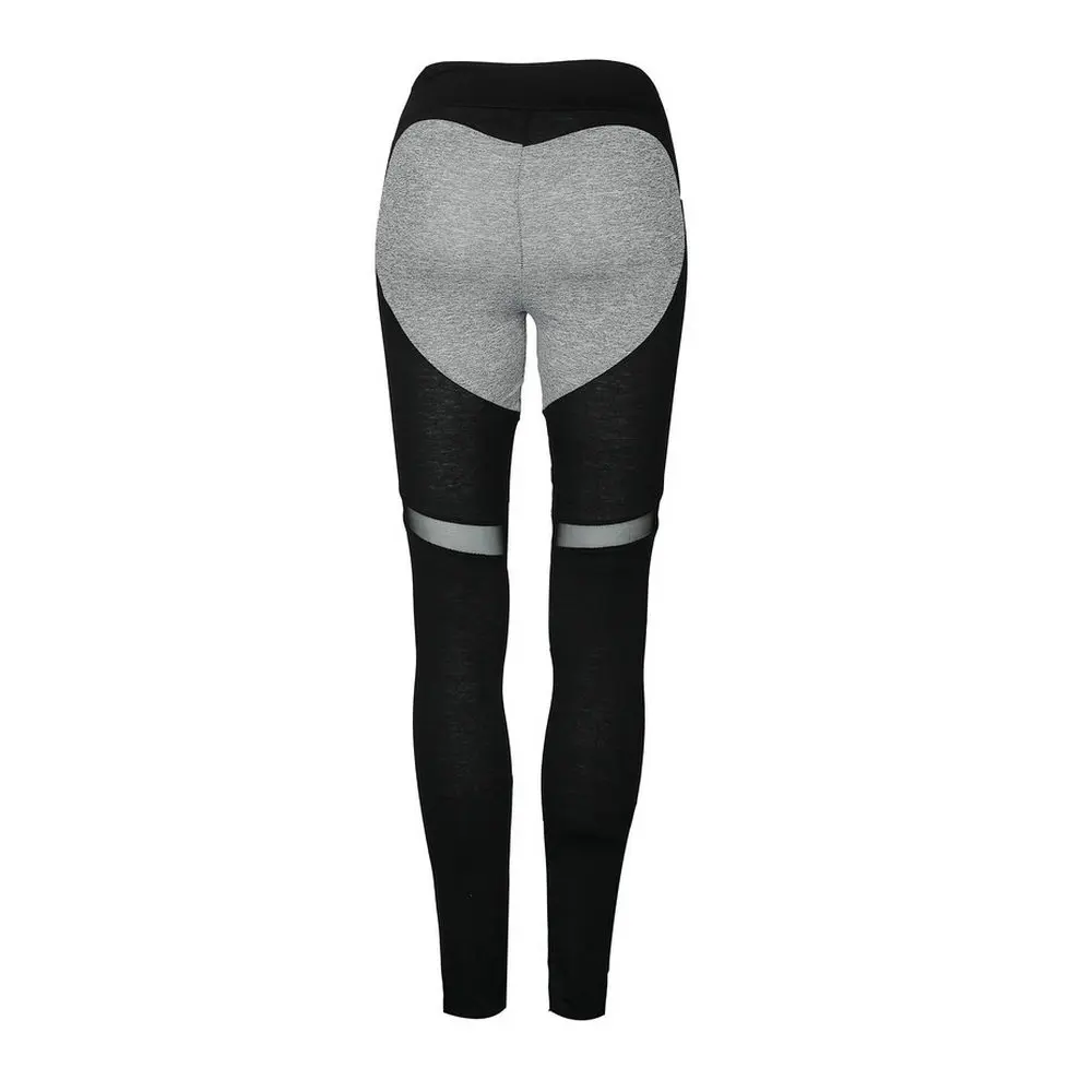 С высокой талией для йоги брюки для женщин сшивание персик в форме сердца сетки колготки для бега дышащие фитнес женские спортивные Леггинсы Спортивная одежда - Цвет: black