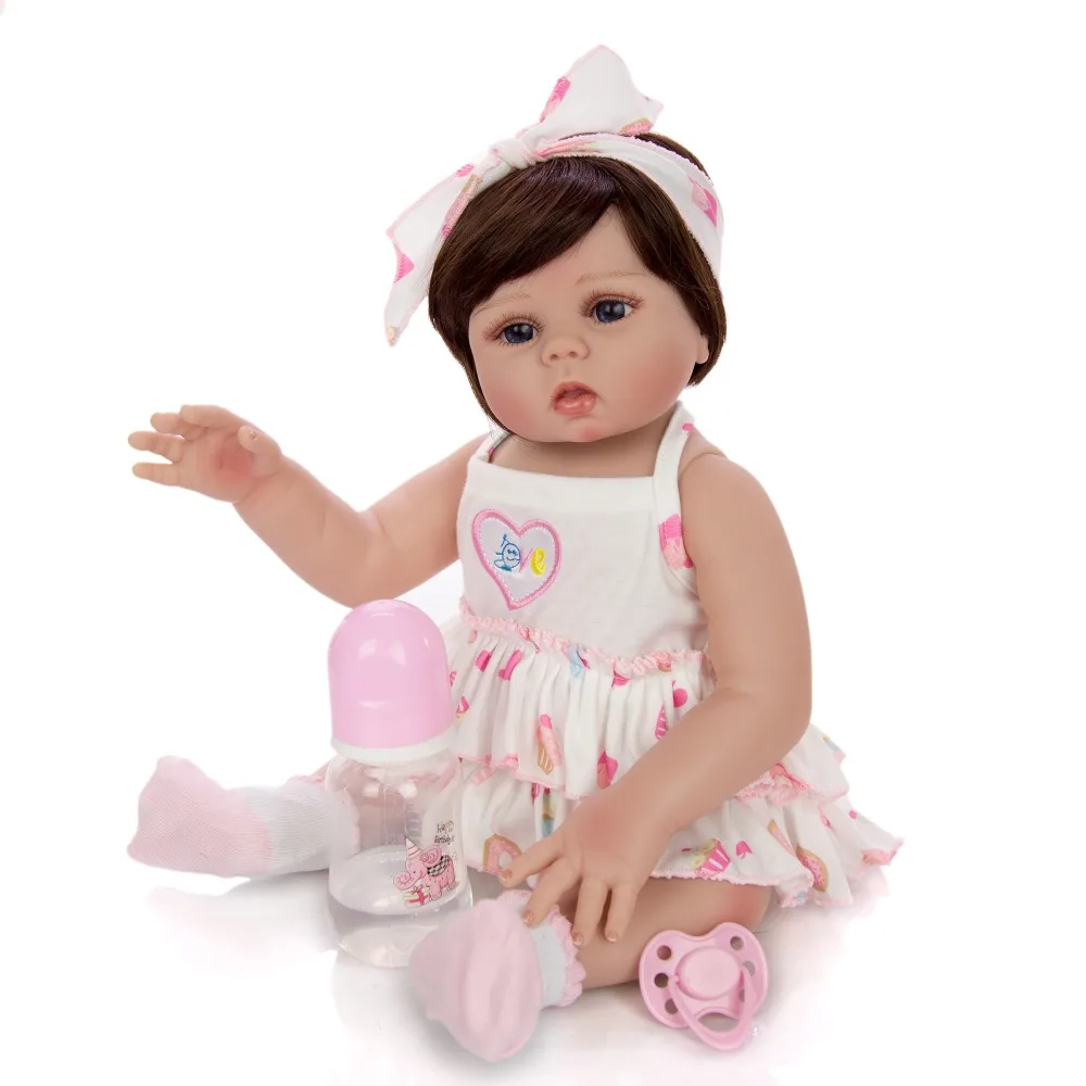 KEIUMI 19 дюймов Reborn Baby Dolls Menina полное Силиконовое виниловое тело Водонепроницаемая Кукла Reborn 45 см для подарки на день рождения и Рождество