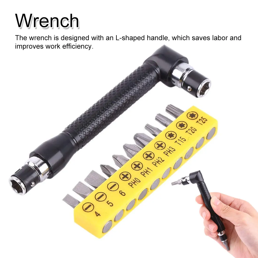 

Dual Head L-shaped Mini Socket Wrench 1/4" 6.35mm Screwdriver Bits Key Utility Tool And Screwdriver Bit Drill Set