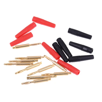 

10pcs/lot 2mm Gold Plated Wilding Banana Plug Audio Speaker Amplifier Cable Wire Power Screw Jack Connector Adapter Randomly