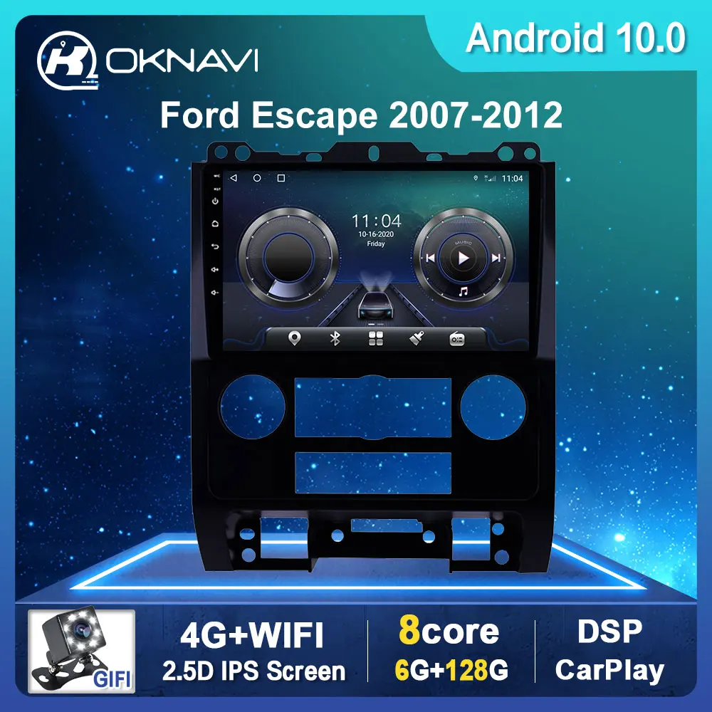 US $167.50 Android 100 Car Multimedia For Ford Escape 2007 2012 Video Player Navigation Gps Camera Wifi Bt 2 Din Radio No Dvd Cd Player