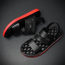 Мужские сандалии; коллекция года; сезон лето; мужская пляжная прогулочная обувь; повседневная спортивная обувь на плоской подошве; обувь в римском стиле с закрытым носком; вьетнамская обувь-гладиаторы; 39