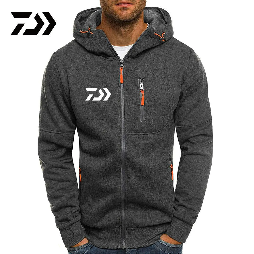 Chaqueta deportiva de pesca con capucha para hombre, secado rápido, DAIWA, correr, pesca, sudadera con cremallera, ropa deportiva