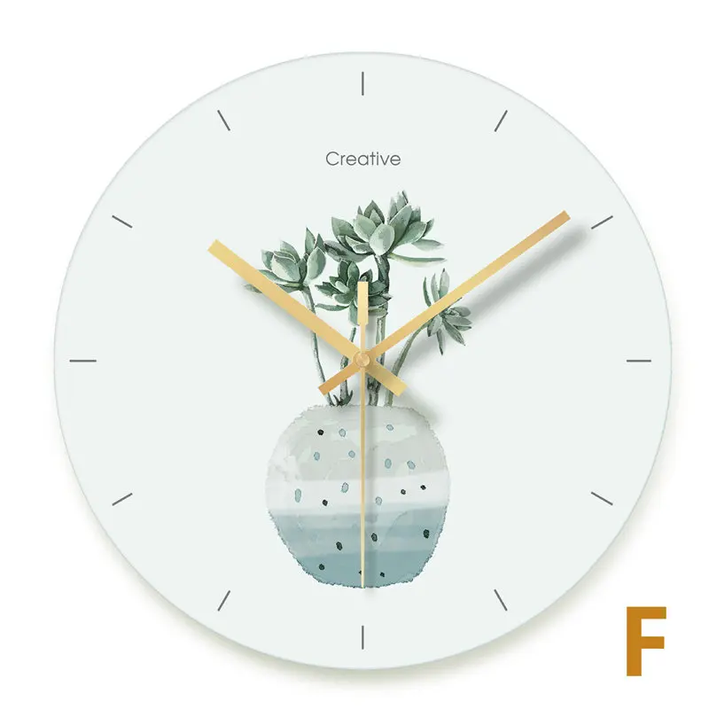 Wall Clock Nordic Household Mute Living Room Bedroom Minimalist Modern Decorative Wall Watch 14 Inch Quartz Round Clocks - Цвет: 3020