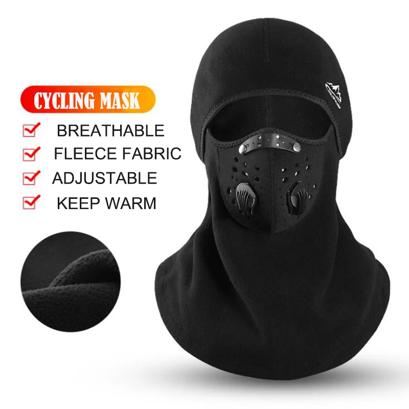 

Winter Keep Warm Cycling Face Mask Filter Skiing Cap Thermal Fleece Scarf Snowboard Shield Hat Outdoor Skating Bicycle Headwear