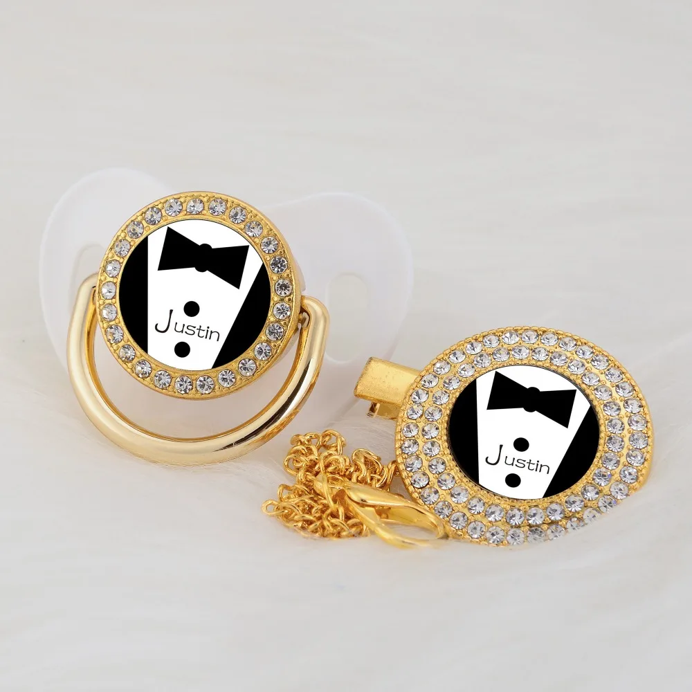 MIYOCAR на заказ любой тест крутой красивый золотой bling соска и соска клип черный BPA бесплатно пустышка bling уникальный дизайн P-SR