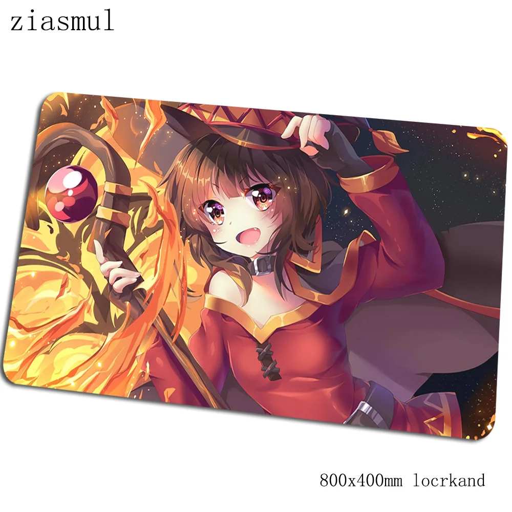 Megumin коврик для мыши 80x40 см игровой коврик для мыши с изображением аниме Натуральный каучук офисный ноутбук с алюминиевым корпусом стол коврик Kawaii padmouse игры pc gamer коврики - Цвет: Size 800x400x2mm