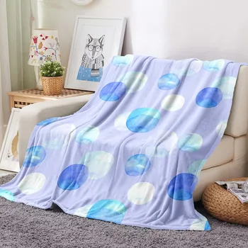 

Geometric Circle Print Flannel Fleece Blanket on Sofa Bed Teen Girl Bedspread Warm Bed Cover Plush Throw Blanket Christmas Gift