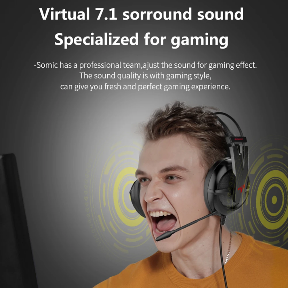 Somic G238 Wired Gaming Headphone 3 5mm USB 7 1 Surround Sound Stereo Over Ear Gamer Headset With Mic For PS4 Xbox Phone PC