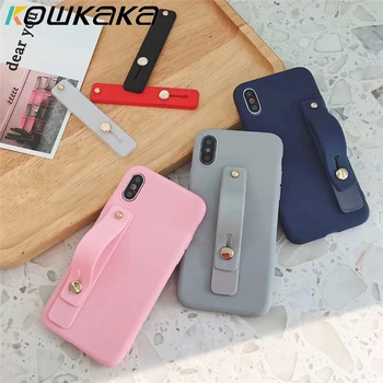

Kowkaka Silicon Phone Hand Band Holder Universal Finger Ring Holder Wristband Strap Push Pull Grip Stand Candy Color Bracket